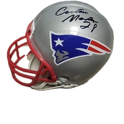 NEW ENGLAND PATRIOTS SIGNED MICRO HELMET 2 7/8 CURTIS MARTIN, COATES W/COA - Image 1 of 4