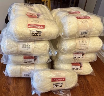 Молочная пряжа Premier Yarns Couture Jazz No26-02 3,5 унции Лот из 25 мотков 16,5 ярдов! - Изображение 1 из 4