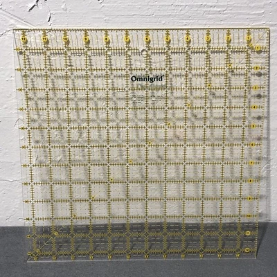 12 1/2"x 12 1/2" Square Omnigrid Quilters Ruler #125 made in USA - Image 1 of 4