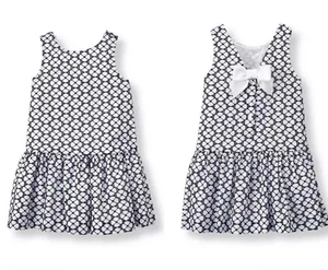 Janie and Jack Size 8 Floral Eyelet Sleeveless Dress Navy Blue White Lined - Picture 1 of 10