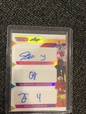 2023 LEAF VIVID JAXON SMITH-NJIGBA QUENTIN JOHNSON ZAY FLOWERS #2/6 TRIPLE AUTO