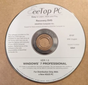 Asus EeeTop ET1602 AIO WINDOWS 7 RECOVERY CD DVD 32BIT  15G357153000 E137 - FAST - Picture 1 of 1