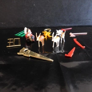 14 sujets figurines nain bucheron rêne scie hache Noël bûche décoration N3499 - Imagen 1 de 12