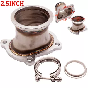 CT26 Downpipe Turbocharger Flange 304 S Steel 2.5" INCH Outlet V-Band Fit Toyota - Picture 1 of 12