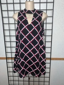ALMOST FAMOUS Sleeveless V-Neck and V-Back Dress Red, White and Black Size S - Picture 1 of 8