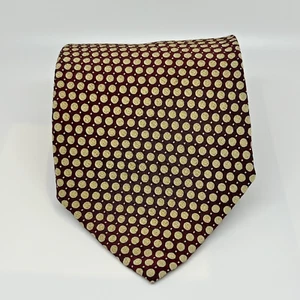 Giorgio Armani Authentic Men Tie Necktie Silk Circle Polka Dot Pattern Yellow - Picture 1 of 7