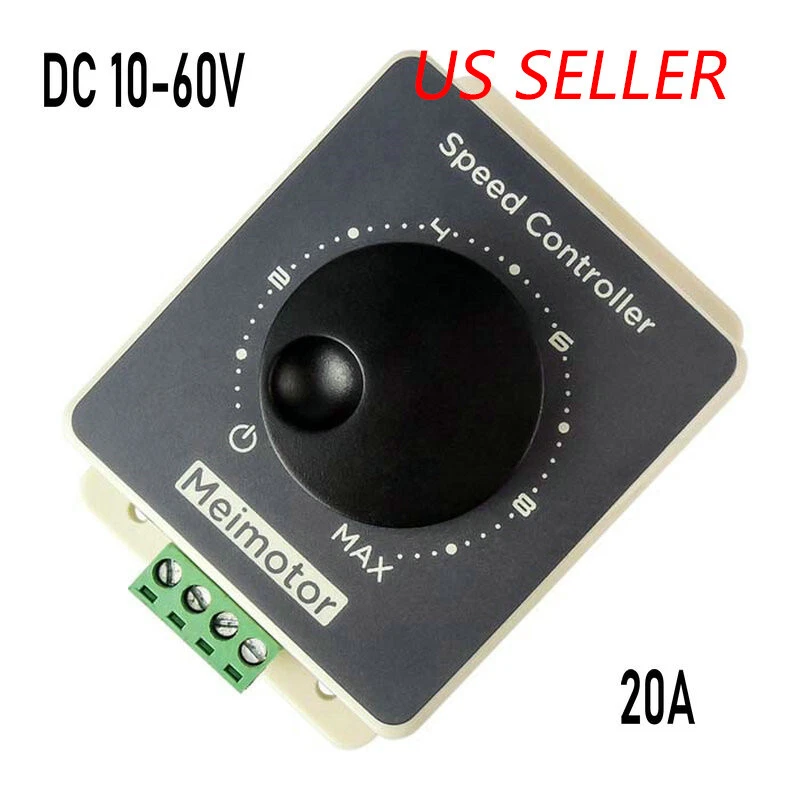 10-60V 20A Pulse Width Modulator PWM Waterproof DC Motor Speed Controller - Image 1 of 4