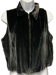 Chaleco Emanuel Ungaro Mujer Talla 12P Negro Terciopelo Mezcla Seda Cremallera De Colección Nuevo Con Etiquetas - Imagen 1 de 11