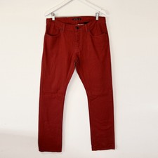 John Varvatos USA Red Bowery Slim Button Fly Jeans 33R 32" Inseam 100% Cotton