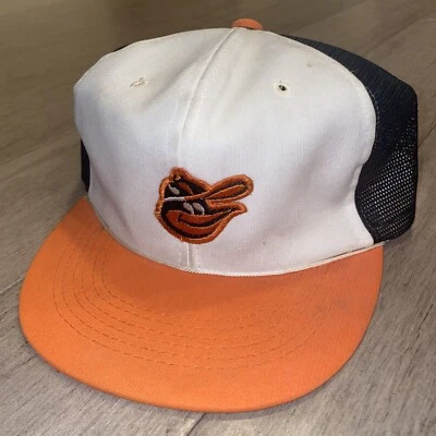 Vtg Baltimore Orioles Hat Trucker Mesh Cap snapback MLB Ripken 70s 80s Twins M L - Image 1 of 4
