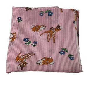 Cotton Sewing Fabric Disney Bambi Thumper Pink Pinstripe Quilt Craft 5/8 y x 44" - Picture 1 of 6