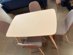Priceworth Dining Table 4 Seater Kitchen Cafe Home Furniture White - Picture 1 of 12