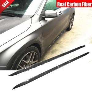 For Mercedes X156 GLA250 GLA45 2015-19 Real Carbon Side Skirt Extension Lips - Picture 1 of 12