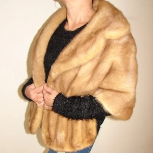 Vintage Stewart's Luxury Women's Mink Fur Stole Cape Capelet Wrap Shawl 1950-60s - Picture 1 of 18