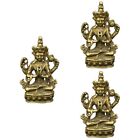  3 Pack Avalokitesvara Ornament Buddhist Figurine Small Buddha Sculpture Vintage