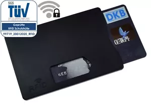 RFID Blocker NFC Schutzhülle EC Kartenhülle Schwarz Kreditkarten Scheckkarten - Bild 1 von 4