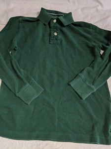 Gap Kids boys sz. 8 Hunter green long sleeved classic polo shirt. Great quality - Picture 1 of 8