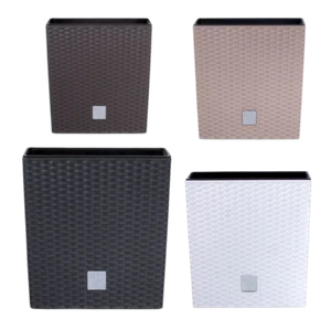 Quadratischer Gartentopf Terrassentopf Blumentopf 6 Größen 4 Farben Rattanimitat - Bild 1 von 12