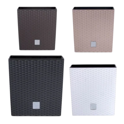 PROSPERPLAST Quadratischer Gartentopf Terrassentopf Blumentopf 6 Größen 4 Farben Rattanimitat