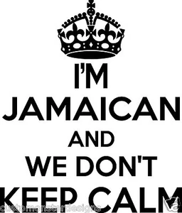 Pegatina de pared jamaicana... 20 pulgadas de alto We Don't Keep Calm vinilo arte de pared - Imagen 1 de 2