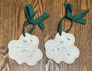 Russ Keramik Kleeblatt Ornamente Wanddeko Stücke 2 Stück Freundschaft Glück *LESEN - Bild 1 von 6