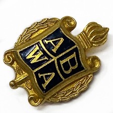 VINTAGE PIN ABWA MINI BROOCH COSTUME JEWELRY RETRO TINY SMALL