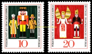EBS East Germany 1967 - Folk Art from the Erzgebirge - Michel 1333-1334 - MNH** - Picture 1 of 3