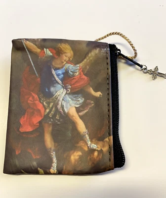 Saint Michael the Archangel Rosary Small 3.25" Pouch, New #AB-027-4 - Image 1 of 4