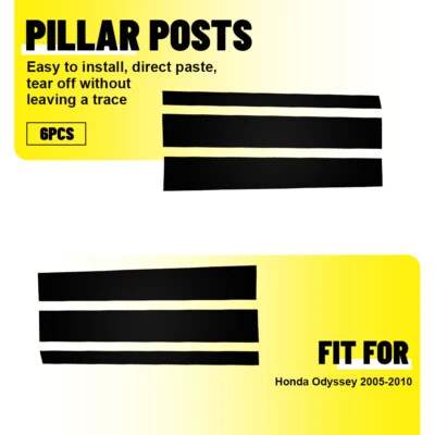 Cubierta negra apta para postes de pilar de panel de ventana de puerta Honda Odyssey 2005-2010 Foto 1 de 4