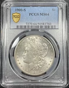 1900-S PCGS MS64 Morgan Silver Dollar Great Luster - Picture 1 of 4