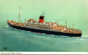 Cunard R.M.L. Media Ship Postcard - Picture 1 of 2