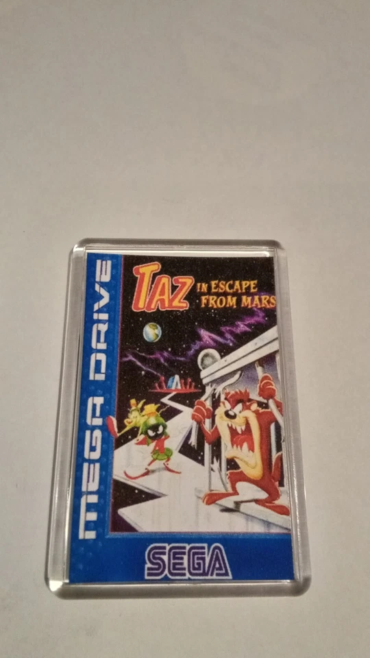 Taz In Escape From Mars Sega Megadrive Genesis Juego Cubierta Acrílico Imán Nevera  Foto 1 de 1
