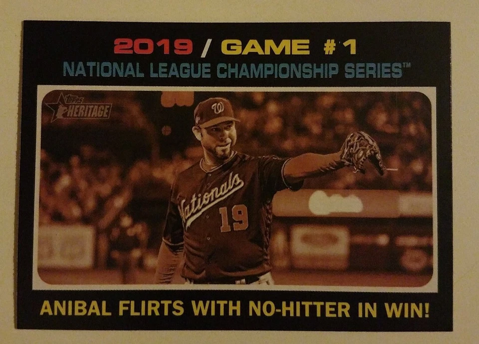 2020 Topps Heritage NL Championship Game 1 #202 Anibal Sanchez Nationals - Image 1 of 1