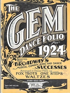 1928 THE GEM DANCE FOLIO FOR PIANO SOLO Sheet Music SONGBOOK - Picture 1 of 3