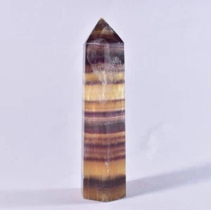 Varita de obelisco de cristal de cuarzo fluorita ahumada natural punto de torre curación 98 mm - Imagen 1 de 5