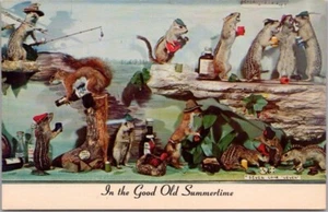 Cómic de Taxidermia de 1960 postal ardillas ardillas "En el buen viejo verano" - Imagen 1 de 2