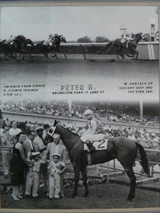 Vintage 1957 Peter K. Winner's Circle Pferderennen ARLINGTON PARK Foto - Bild 1 von 4