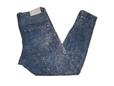 NXP Nena Pasadena Mens Jeans Size 34W Stone Wash Blue Denim Cuffed Ankles