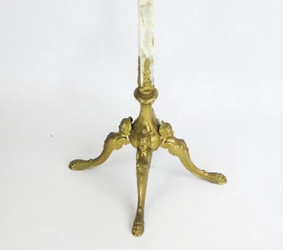 Elegante estante italiano de latón ornamentado y ónix independiente, árbol de pasillo vintage Foto 1 de 4