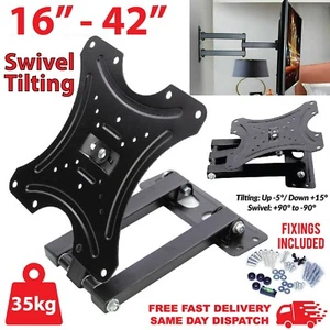 Full Motion TV Wall Bracket Mount Swivel Tilt For 16 18 26 32 40 42 Inch LED LCD - Picture 1 of 10