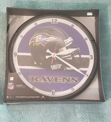 Baltimore Ravens NFL Football Wall Clock Helmet Clock- battery operated Cover