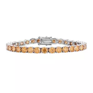 Champagner VVS1/D Moissanit Tennis Armband 925 Sterling Silber bestanden Tester - Bild 1 von 9