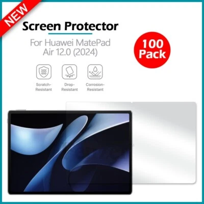 100-Pack LCD Clear HD Screen Protector for Android Huawei Matepad Air 12.0 2024 - Image 1 of 4
