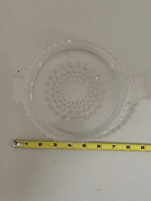 glass serving tray round with handles ox93 - Image 1 of 2