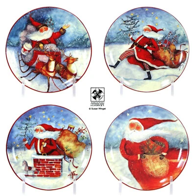 MWW Market ENCHANTED SANTA 4.5" Mini Plate Set 4Pc Christmas Susan Winget MIB - Image 1 of 4