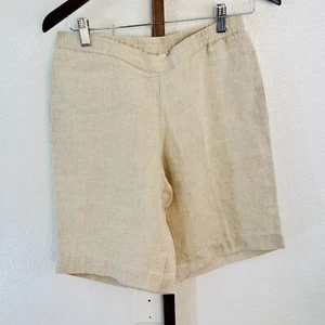 J. Jill Love Leinen Bermuda Shorts 100% Leinen creme/khaki Gummibund Gr. XS - Bild 1 von 8