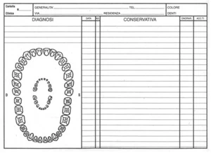 100 schede pazienti dentista odontoiatra 200g. F.TO 16X21 - Foto 1 di 2