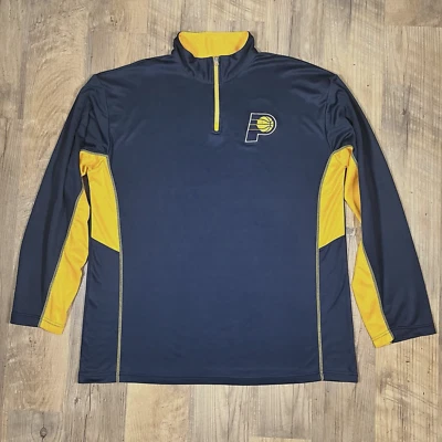 Pullover Majestic NBA Pacers Azul/Dorado 1/4 Cremallera Cuello Talla XLT Foto 1 de 4