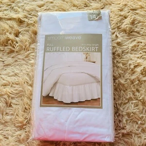Gonna da letto completa con volant a goccia in bianco gonna da letto tessuto liscio 14" goccia biancheria da letto regalo - Foto 1 di 8