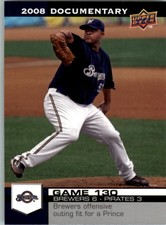 2008 Upper Deck Documentary Milwaukee Brewers Baseball Card #3858 C.C. Sabathia